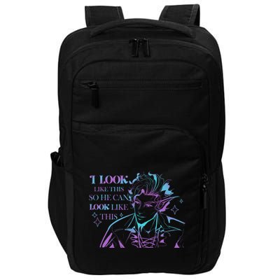 Astarion I Look Like This So He Can Look Like This Astarion BaldurS Gate 3 Impact Tech Backpack