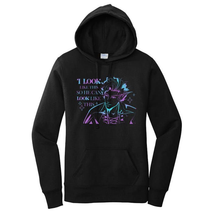 Astarion I Look Like This So He Can Look Like This Astarion BaldurS Gate 3 Women's Pullover Hoodie