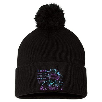 Astarion I Look Like This So He Can Look Like This Astarion BaldurS Gate 3 Pom Pom 12in Knit Beanie