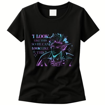Astarion I Look Like This So He Can Look Like This Astarion BaldurS Gate 3 Womens T-Shirt
