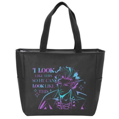 Astarion I Look Like This So He Can Look Like This Astarion BaldurS Gate 3 Zip Tote Bag