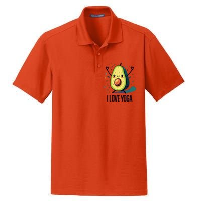 Avocado I Love Yoga Dry Zone Grid Polo