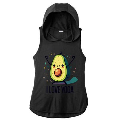 Avocado I Love Yoga Ladies PosiCharge Tri-Blend Wicking Draft Hoodie Tank