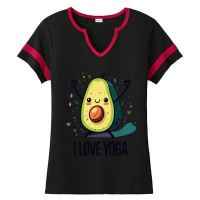 Avocado I Love Yoga Ladies Halftime Notch Neck Tee