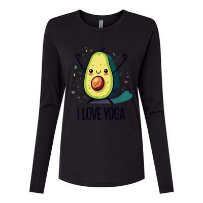 Avocado I Love Yoga Womens Cotton Relaxed Long Sleeve T-Shirt