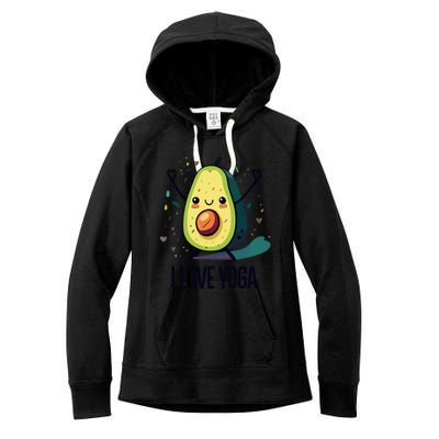 Avocado I Love Yoga Women's Fleece Hoodie