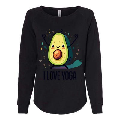 Avocado I Love Yoga Womens California Wash Sweatshirt