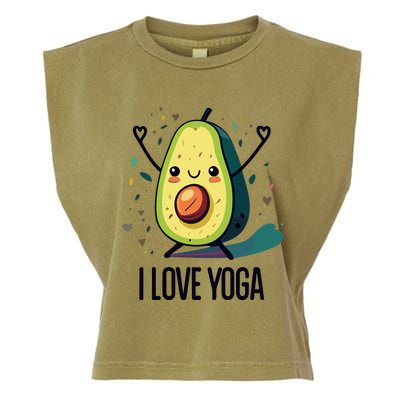 Avocado I Love Yoga Garment-Dyed Women's Muscle Tee