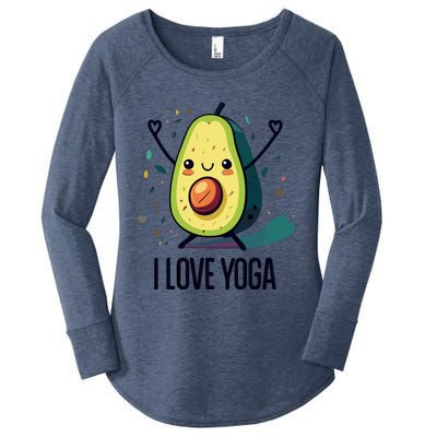 Avocado I Love Yoga Women's Perfect Tri Tunic Long Sleeve Shirt