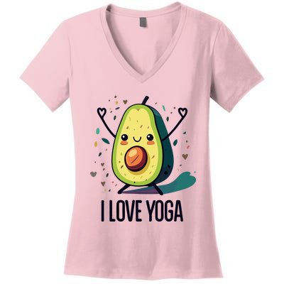 Avocado I Love Yoga Women's V-Neck T-Shirt