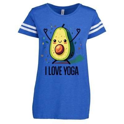 Avocado I Love Yoga Enza Ladies Jersey Football T-Shirt