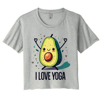 Avocado I Love Yoga Women's Crop Top Tee