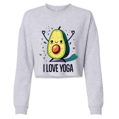 Avocado I Love Yoga Cropped Pullover Crew