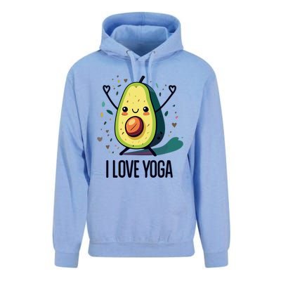 Avocado I Love Yoga Unisex Surf Hoodie