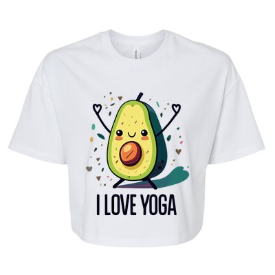 Avocado I Love Yoga Bella+Canvas Jersey Crop Tee