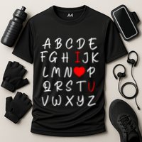 Alphabet I Love You Cooling Performance Crew T-Shirt