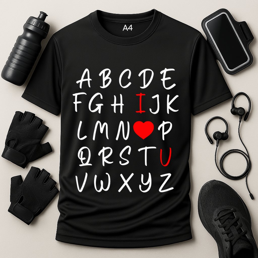 Alphabet I Love You Cooling Performance Crew T-Shirt