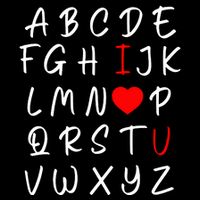 Alphabet I Love You Cooling Performance Crew T-Shirt