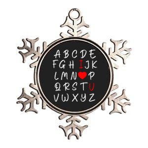 Alphabet I Love You Metallic Star Ornament