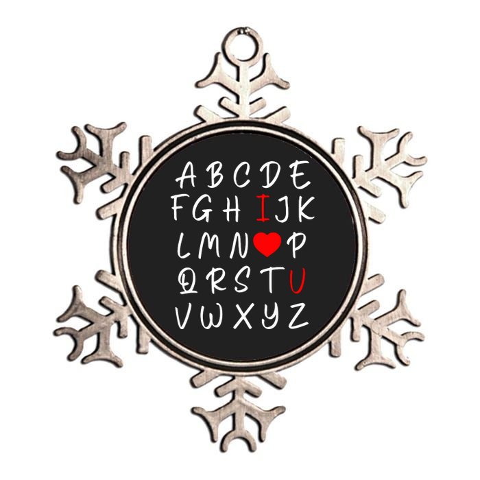 Alphabet I Love You Metallic Star Ornament