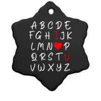 Alphabet I Love You Ceramic Star Ornament