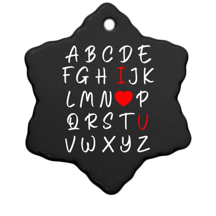 Alphabet I Love You Ceramic Star Ornament