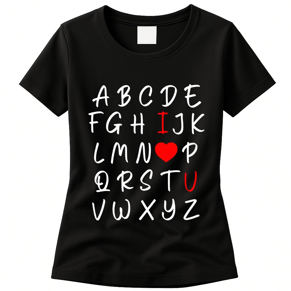 Alphabet I Love You Womens T-Shirt