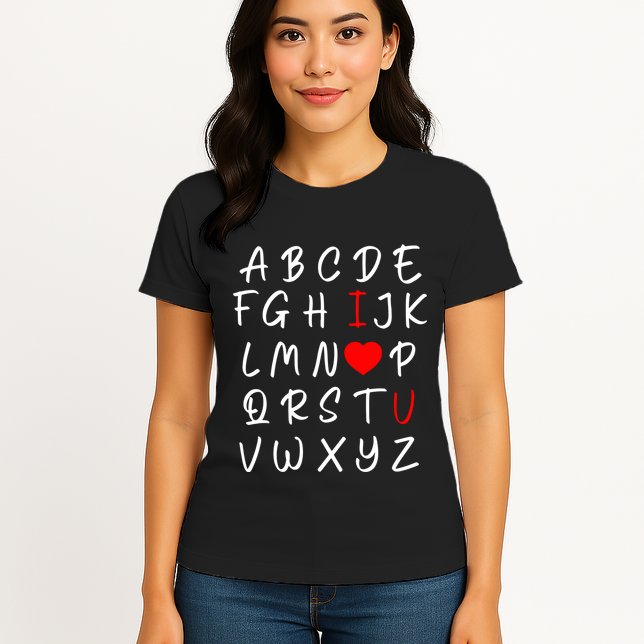 Alphabet I Love You Womens T-Shirt