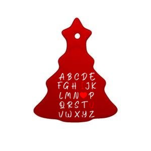 Alphabet I Love You Ceramic Tree Ornament