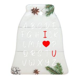 Alphabet I Love You Ceramic Bell Ornament