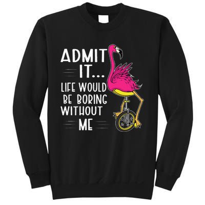 Admit It Life Would Be Boring Without Me Funny Bike Flamingo Sweatshirt