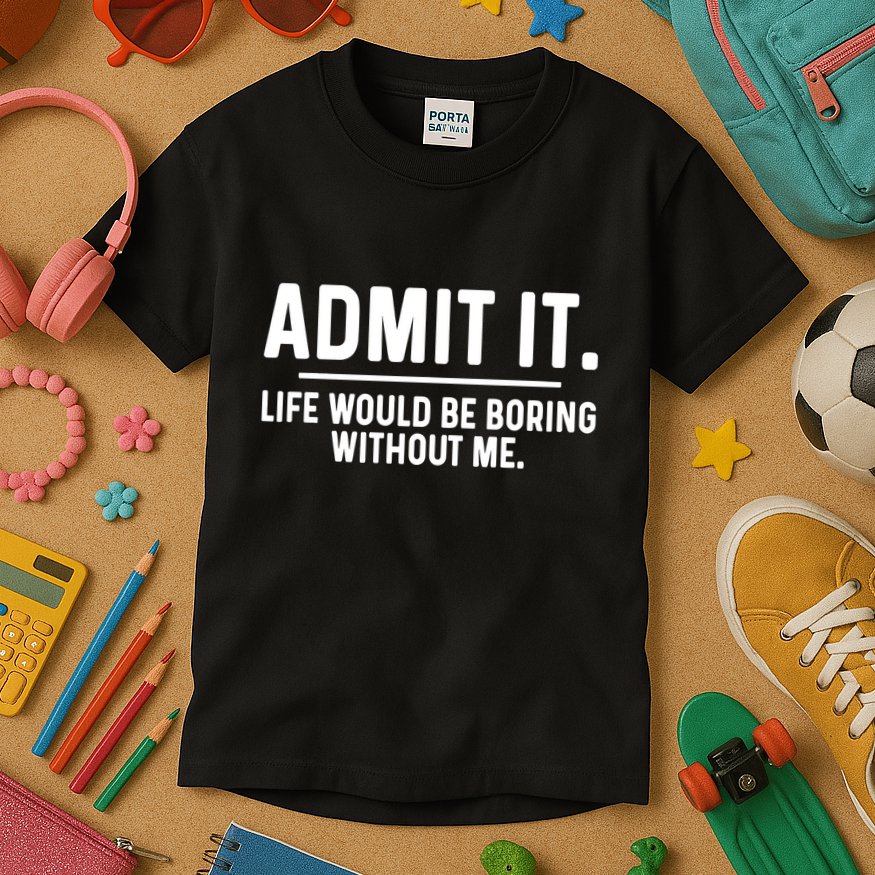 Admit It Life Would Be Boring Without Me Kids T-Shirt