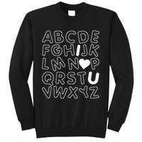 ABC I Love You Alphabet Teachers Day Valentines Day Heart Sweatshirt