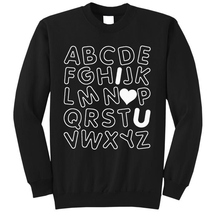 ABC I Love You Alphabet Teachers Day Valentines Day Heart Sweatshirt