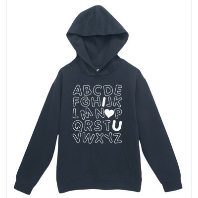 ABC I Love You Alphabet Teachers Day Valentines Day Heart Urban Pullover Hoodie