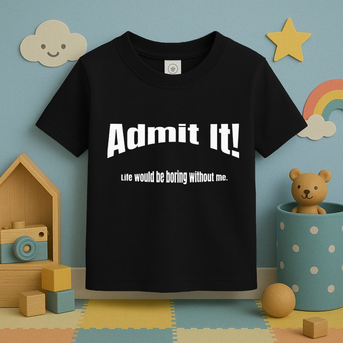 Admit It Life Would Be Boring Without Me Funny Phrase Toddler T-Shirt
