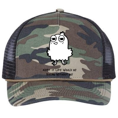 Admit It Life Would Be Boring Without Me Funny Saying Retro Rope Trucker Hat Cap