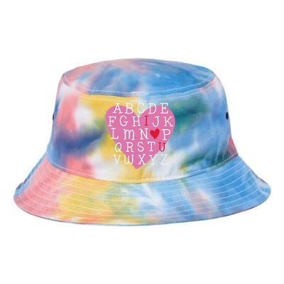 ABC I Love You Valentines Day Heart Gift Tie Dye Newport Bucket Hat