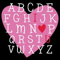 ABC I Love You Valentines Day Heart Gift Zip Tote Bag