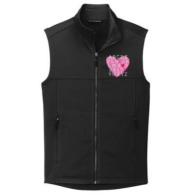 ABC I Love You Valentines Day Heart Gift Collective Smooth Fleece Vest