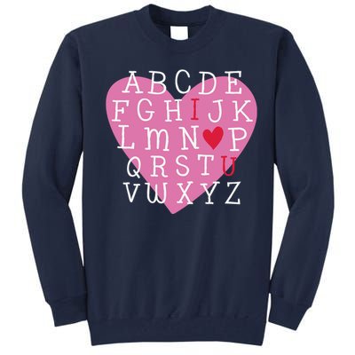 ABC I Love You Valentines Day Heart Gift Tall Sweatshirt