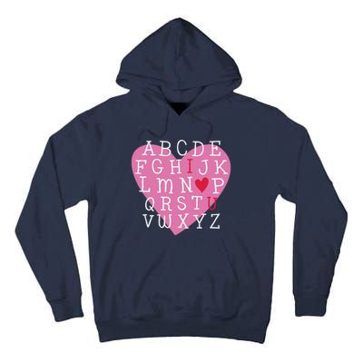 ABC I Love You Valentines Day Heart Gift Tall Hoodie