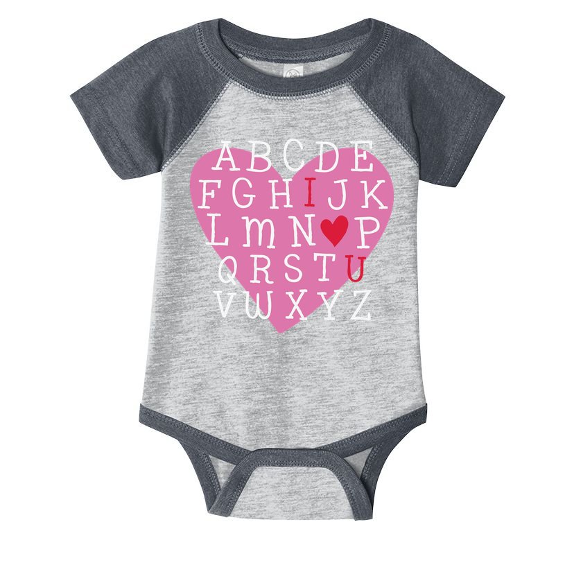 ABC I Love You Valentines Day Heart Gift Infant Baby Jersey Bodysuit