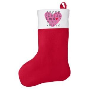 ABC I Love You Valentines Day Heart Gift Felt Holiday Christmas Stocking