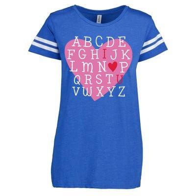 ABC I Love You Valentines Day Heart Gift Enza Ladies Jersey Football T-Shirt