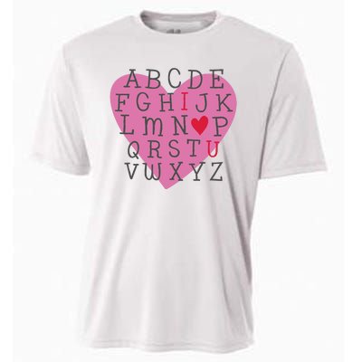 ABC I Love You Valentines Day Heart Gift Cooling Performance Crew T-Shirt