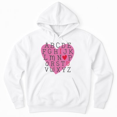 ABC I Love You Valentines Day Heart Gift Hoodie