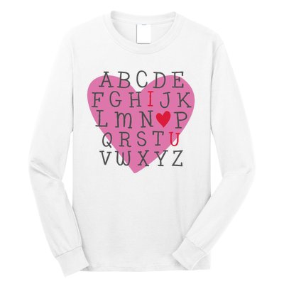 ABC I Love You Valentines Day Heart Gift Long Sleeve Shirt