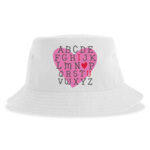 ABC I Love You Valentines Day Heart Gift Sustainable Bucket Hat