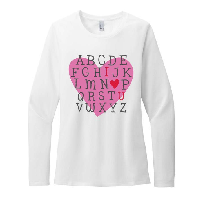 ABC I Love You Valentines Day Heart Gift Womens CVC Long Sleeve Shirt